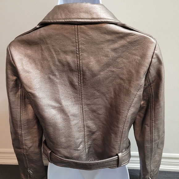 PULL&BEAR faux leather jacket in Metallic color, size small - Picture 5 of 5